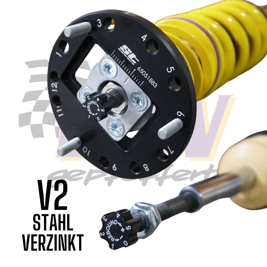 gepfeffert.com Gewindefahrwerk V2 BMW 3er E90 (Stahlverzinkt, mit Sturzdomlager) - gepfeffert.com