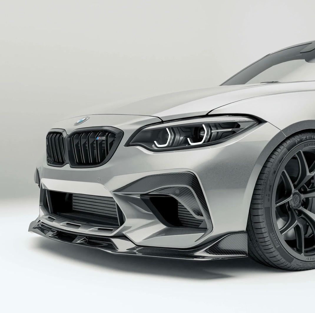 BMW M2 F87 mit hochwertiger Dry Carbon Frontlippe für eine sportliche Frontansicht