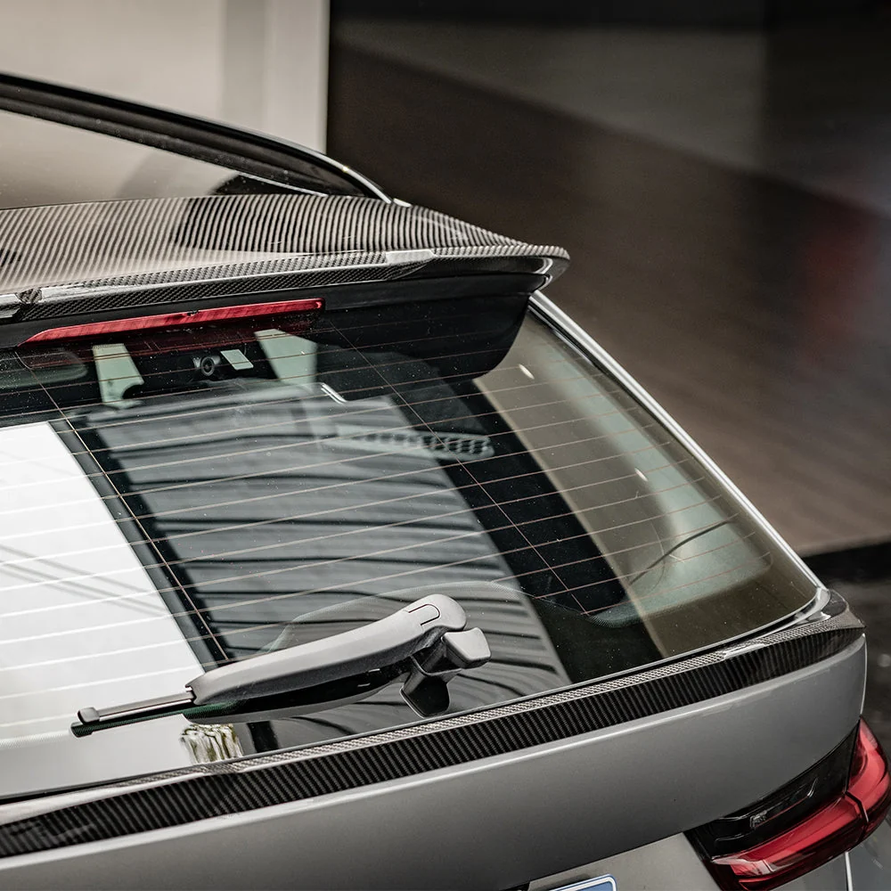     CPG+ V1 Dry-Carbon Kofferraumspoiler montiert am BMW M3 G81 Touring