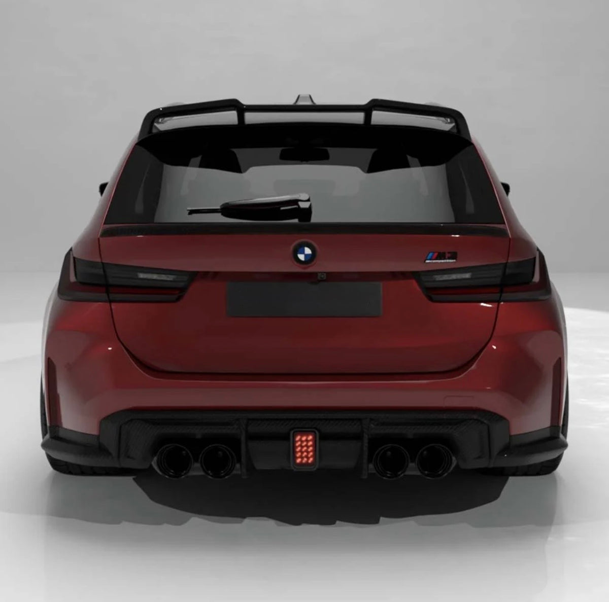     BMW M3 G81 Touring mit CPG+ V5 Carbon Dachspoiler Heckansicht