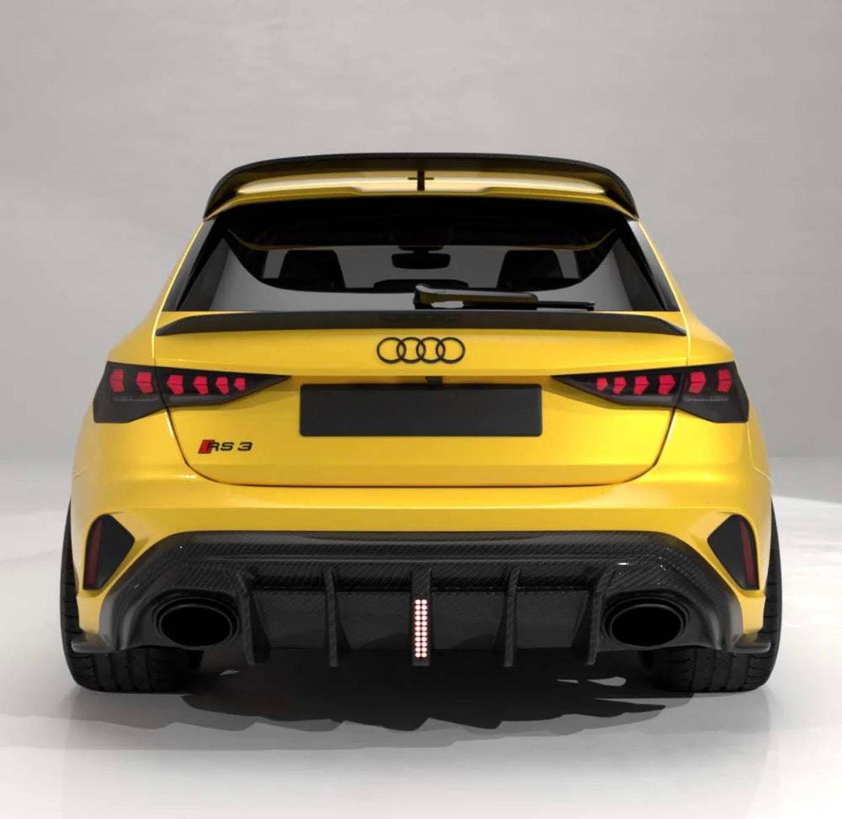 Audi RS3 8Y 2025+ Sportback Heckdiffuser V4 mit LED Bremslicht CPG Carbon