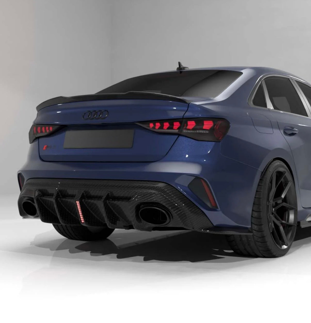 Audi RS3 8Y 2025+ Limousine Heckdiffuser V4 mit LED Bremslicht CPG Carbon