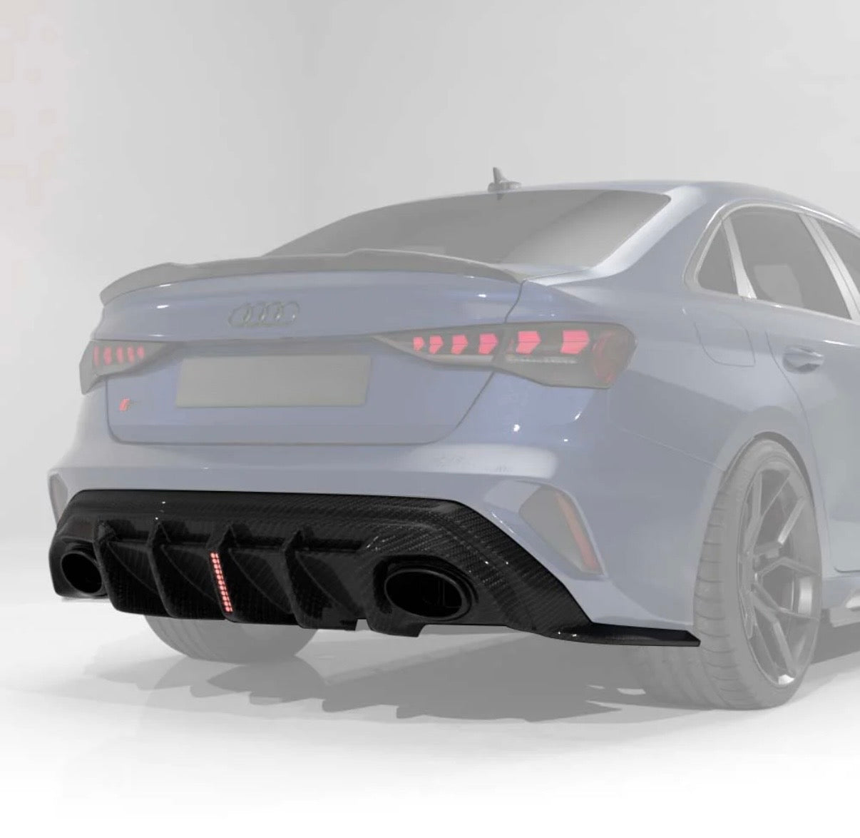 Audi RS3 8Y 2025+ Limousine Heckdiffuser V4 mit LED Bremslicht CPG Carbon