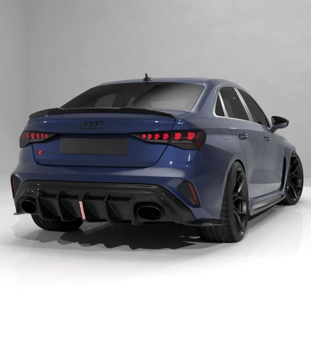 Audi RS3 8Y 2025+ Limousine Heckdiffuser V4 mit LED Bremslicht CPG Carbon