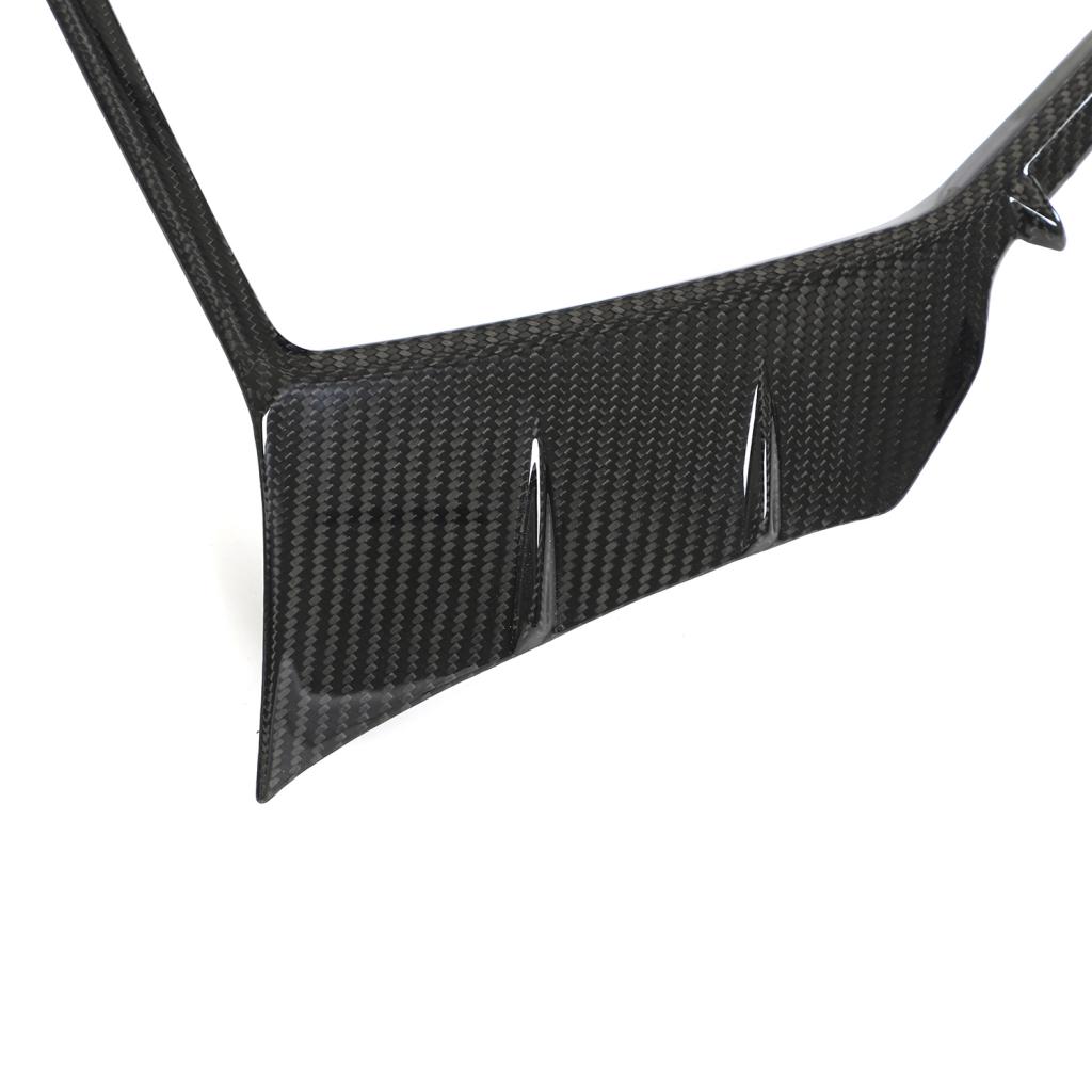 Detailaufnahme der V1 Grill-Umrandung aus hochwertigem Dry-Carbon