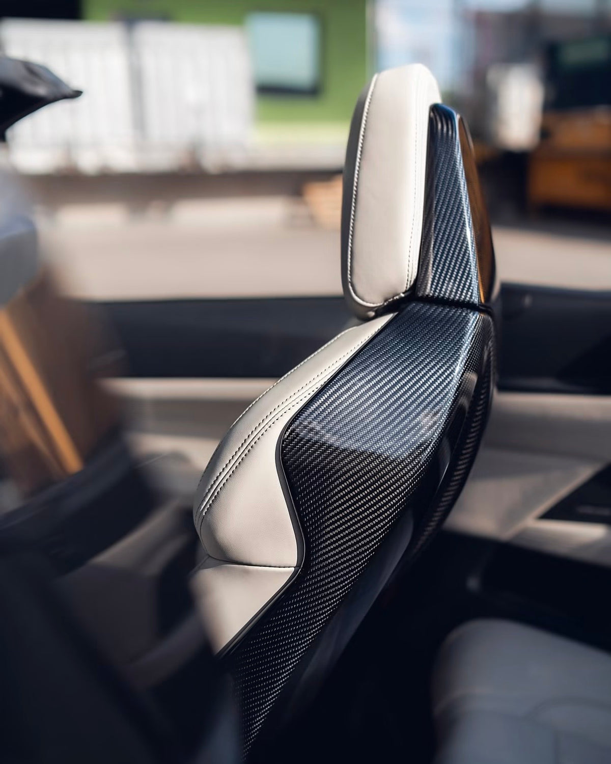 BMW Carbon Sitzschalen Cover Nahaufnahme