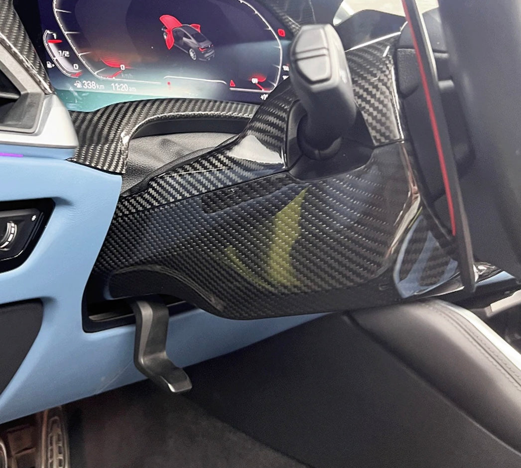 Hochwertiges Dry-Carbon Lenksäulenabdeckung Cover-up für BMW 3er G20 4er G22 und 2er G42