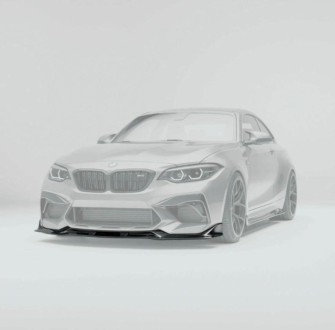 BMW M2 F87 Carbon Frontlippe am Fahrzeug verbaut