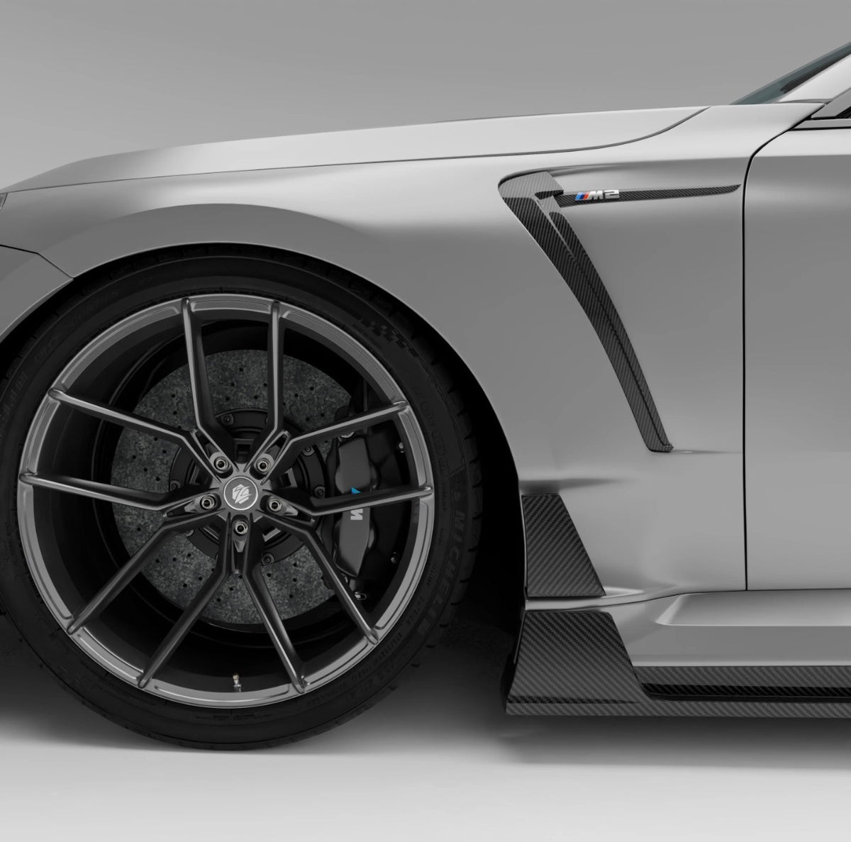 BMW M2 G87 RV V1 Carbon Kotflügel – Detailaufnahme des seitlichen Luftauslasses