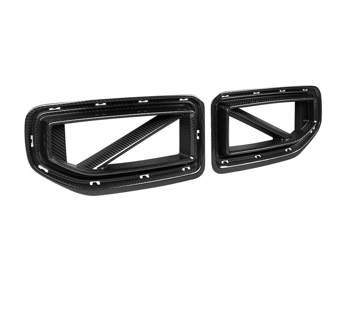 BMW M2 G87 V3 Carbon Kühlergrill Set für linke und rechte Seite mit sportlichem Streben-Design.