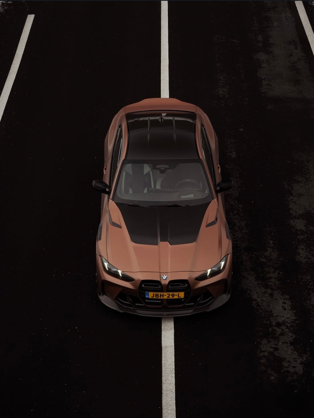 BMW M3 G80 mit CPG+ RV V1 Dry-Carbon Motorhaube – Draufsicht