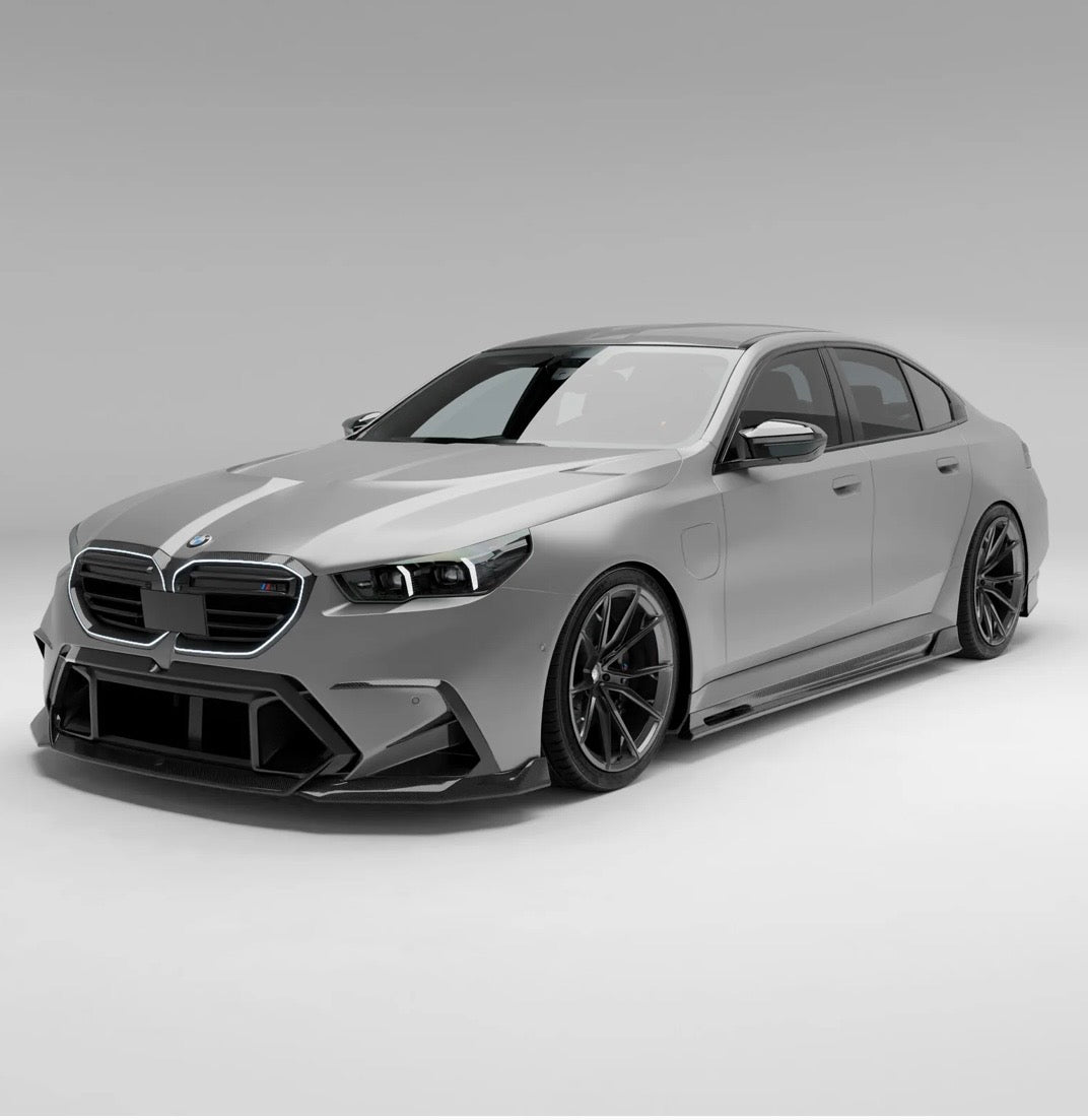 BMW M5 G90 Seitenansicht mit CPG+ RV V1 Carbon Frontlippe