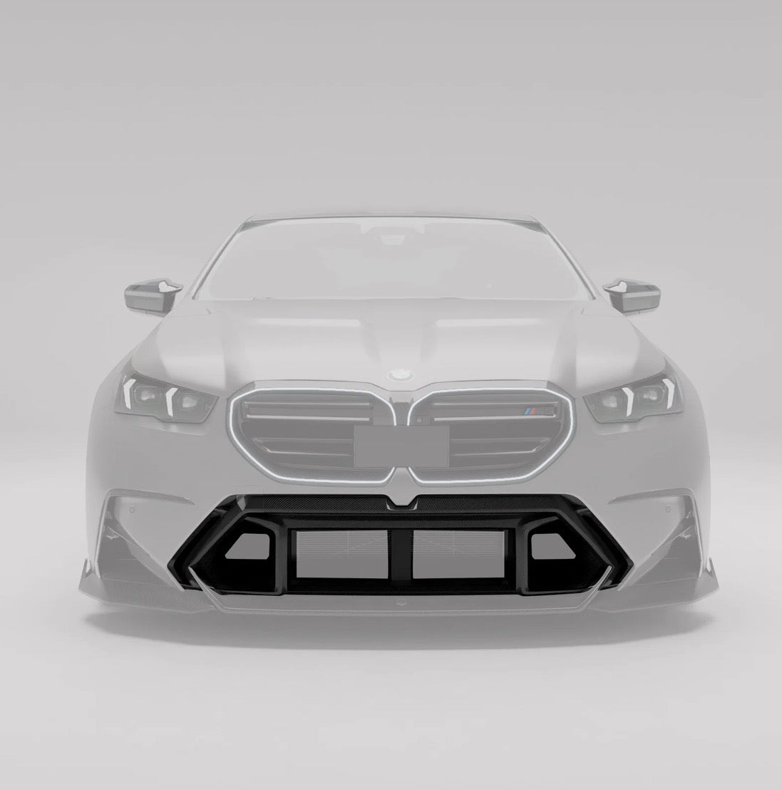BMW M5 G90 schwarz mit CPG+ Dry-Carbon Stoßstangeneinsatz