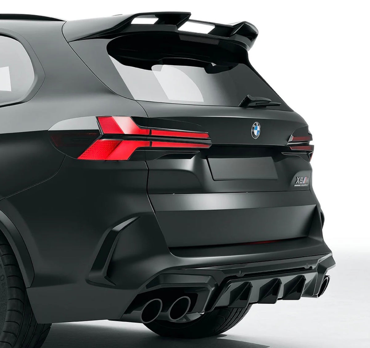 BMW X5 M F95 LCI mit V4 Carbon-Kit Heckansicht