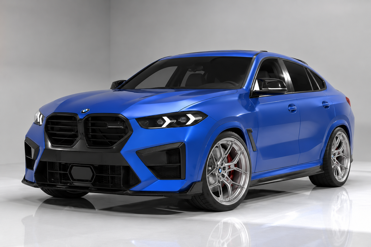 BMW X6 M F96 LCI mit V1 Dry Carbon Bodykit Frontansicht