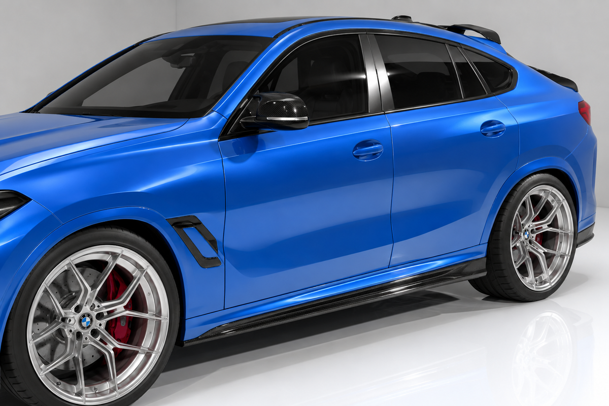 BMW X6 M F96 LCI V1 Carbon Komplettset Seitenansicht