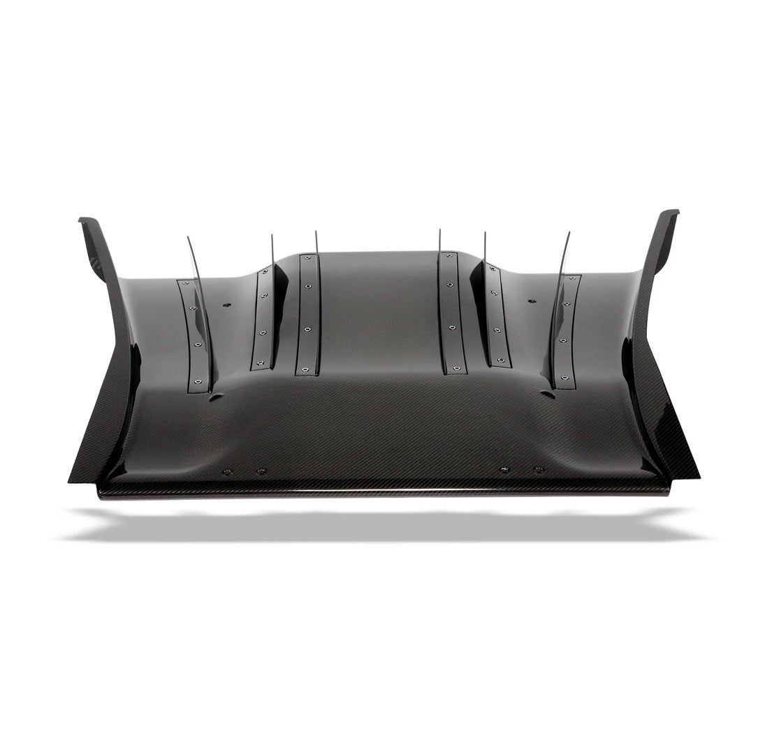 Corvette C6 RV V2 Dry-Carbon Heckdiffusor – Frontansicht des Bauteils