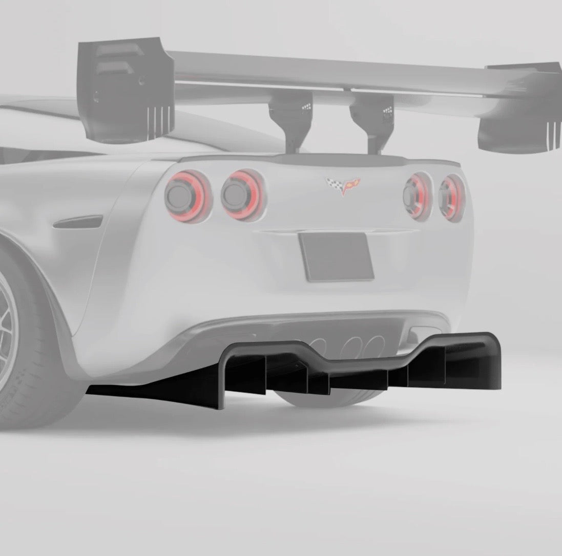 RV V2 Dry-Carbon Heckdiffusor montiert an Corvette C6