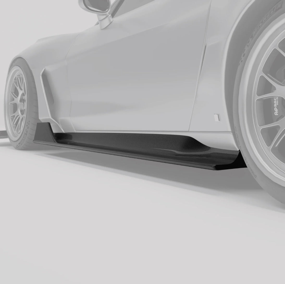 RV V2 Dry-Carbon Seitenschweller montiert an Corvette C6