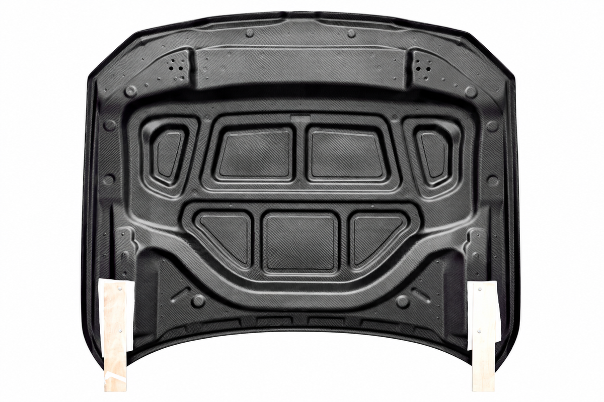 CPG+ V5 OEM+ Carbon Motorhaube für BMW M3 G80 G81 und M4 G82 G83 – Unterseite mit Verstärkungsstruktur