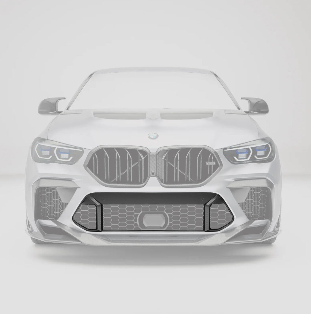 CPG RV Carbon Lufteinlass-Blenden passend für BMW X5 M F95 Pre-LCI Frontansicht