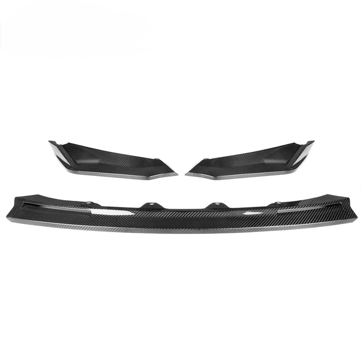 CPG+ V6 Frontlippe aus Dry-Carbon in dreiteiliger Ausführung mit zwei seitlichen Carbon-Elementen passend für BMW M3 G80 G81 und M4 G82 G83