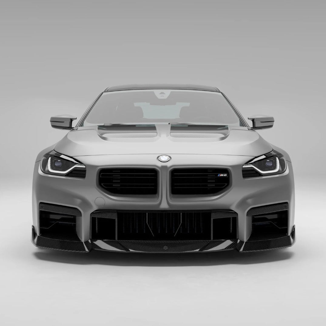 BMW G87 Carbon Frontstoßstangeneinsatz in der Frontstoßstange