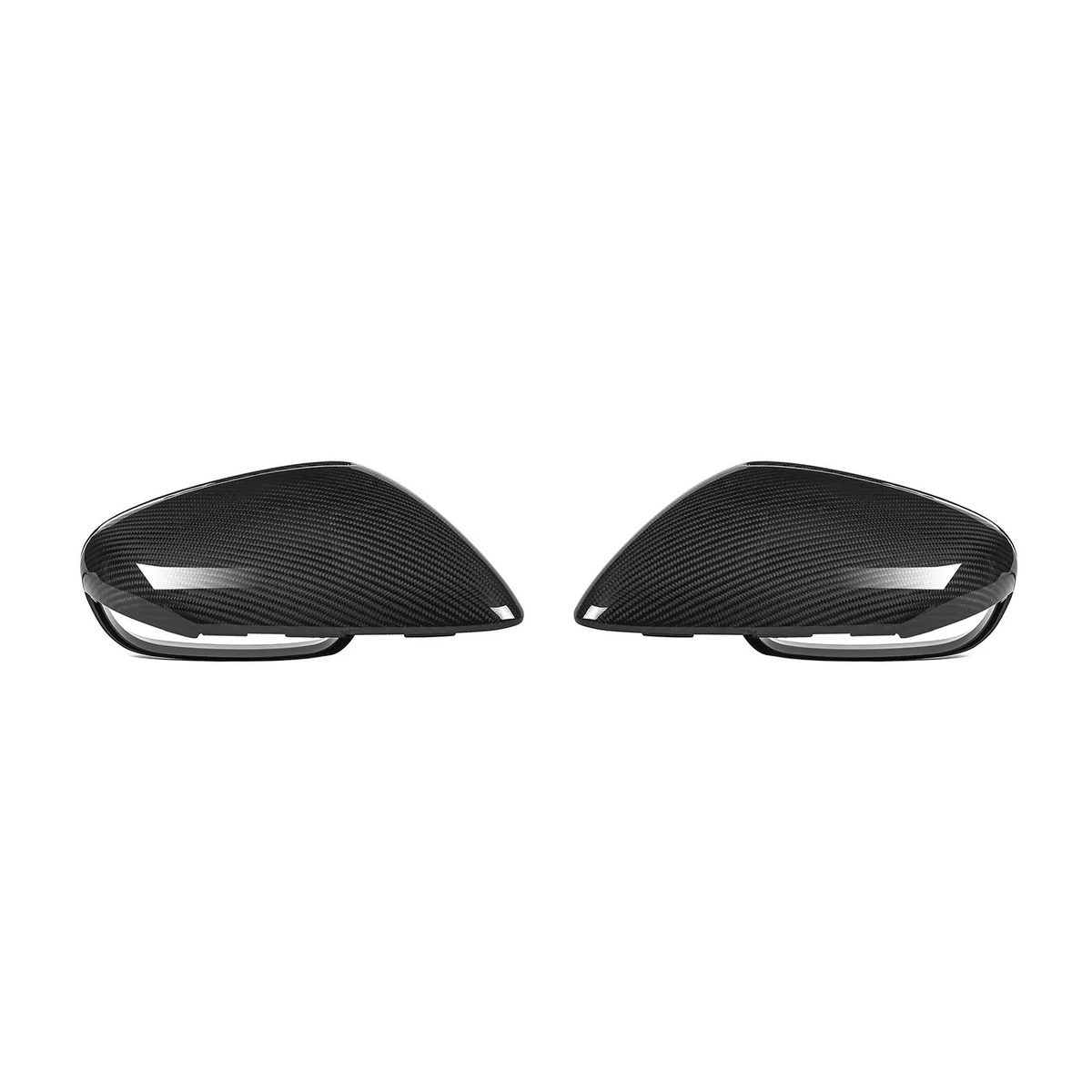 CPG + Dry-Carbon Spiegelkappen passend für Porsche 911 992 und Taycan 9J1 – linke und rechte Spiegelkappe in glänzender Carbonoptik