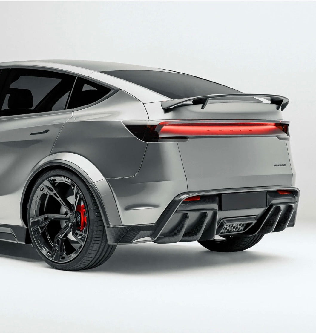     Tesla Model Y Premium Juniper Carbon Heckdiffusor montiert