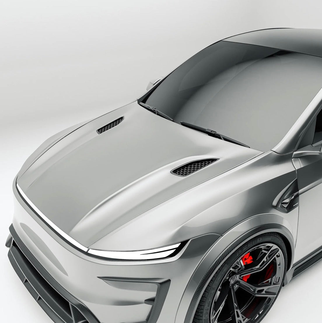 Tesla Model Y Juniper 2025 mit RevoZport Carbon Motorhaube
